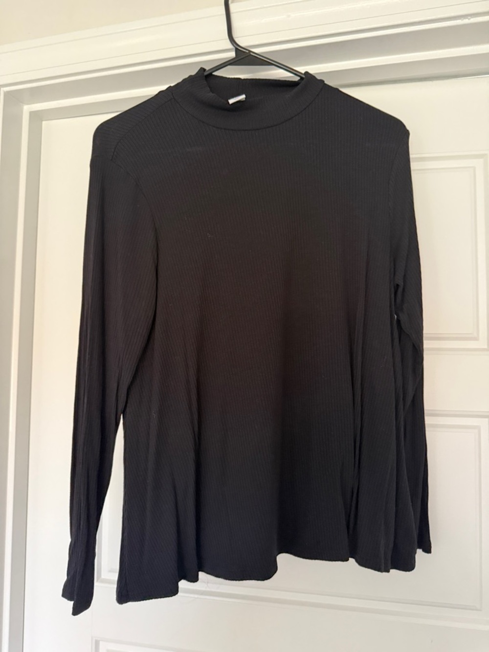 Old Navy Black Ribbed Long Sleeve Mock Neck Top